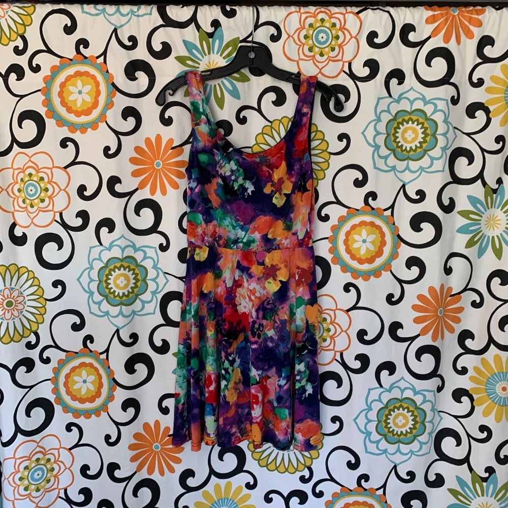 Love...ady Navy Floral Casual Dress